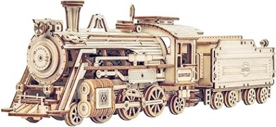 ROKR Prime Steam Express,Wooden Train Model kit for Adult,MC501 | 3D Puzzle,Crafts for adults,Christmas Birthday Gifts,Desk Shelf Decor